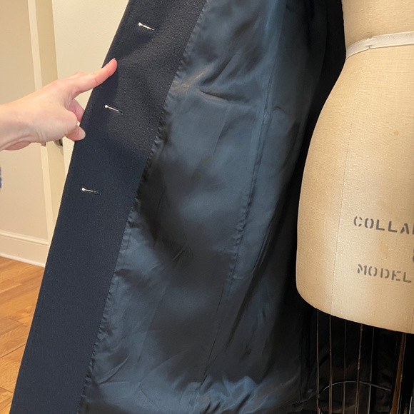 Brooks Brothers 346 Black Wool-Cashmere Blend Trench Coat, Women's Size 10 - Picture 12 of 15